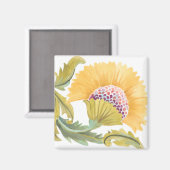 Aimant Carreaux floraux de l'abbaye - Jaune (Recto/Verso)