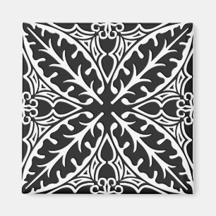 Aimant Carreaux marocains - noir et blanc