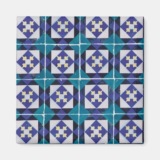 Aimant Carreaux portugais - Azulejo Diamond géométrique (Devant)