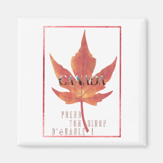 Aimant carrée/Canada Maple Leaf Magnet (Devant)