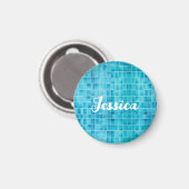 Aimant Carrelage en verre bleu blocs mosaïque verre (Recto/Verso)