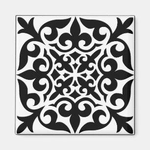 Aimant Carrelage marocain - blanc avec arrière - plan noi
