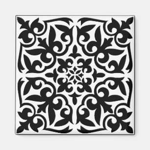 Aimant Carrelage marocain - blanc avec arrière - plan noi