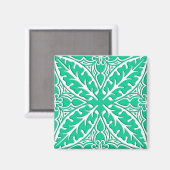 Aimant Carrelage marocain - turquoise et blanc (Recto/Verso)