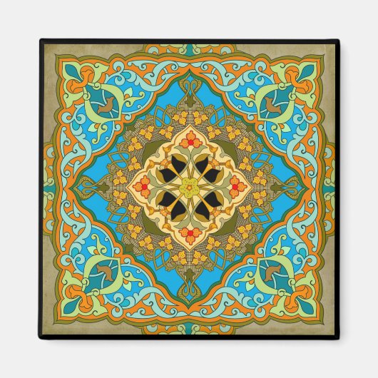 Aimant Carrelage marocain Vert or (Devant)