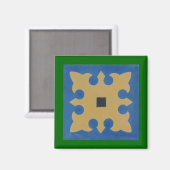 Aimant Carrelage mexicain Vert Tan bleu (Recto/Verso)