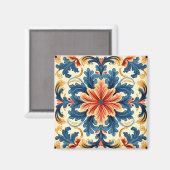 Aimant Carrelage orange bleu italien (Recto/Verso)