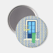 Aimant Carrelage portugais et balcon de fenêtre avec oise (Recto/Verso)