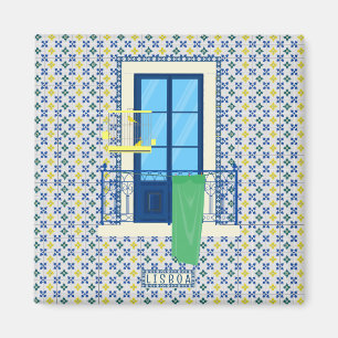 Aimant Carrelage portugais et balcon de fenêtre avec oise