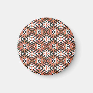 Aimant Carrelage traditionnel, corail ethnique géométriqu