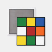 Aimant Carrés colorés magnétiques (Recto/Verso)