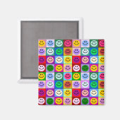 Aimant Carrés de face arc-en-ciel (Recto/Verso)