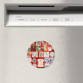 Aimant Carrés de l'illustration de Noël (In Situ (Lave-vaisselle))