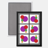 Aimant Carrés et cercles Abstraits (Recto/Verso)