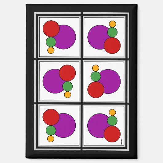 Aimant Carrés et cercles Abstraits (Recto)