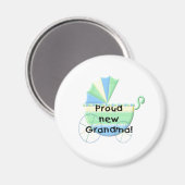 Aimant Carriage Fière nouvelle grand-mère (Recto/Verso)