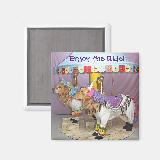 Aimant Carrousel Golden Retriever (Recto/Verso)