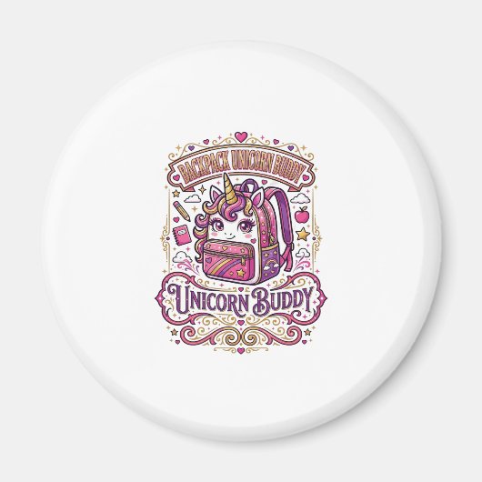 Aimant Cartable Licorne Copain Licorne Conception De Merc (Devant)