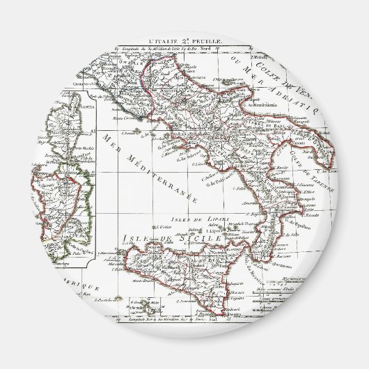 Aimant Carte 1806 - L'Italie (Sud) (Devant)