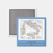 Aimant Carte 1806 - L'Italie (Sud) (Recto/Verso)
