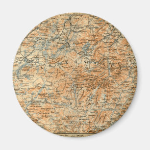 Aimant Carte 1909 d'Adirondacks du guide du voyage du