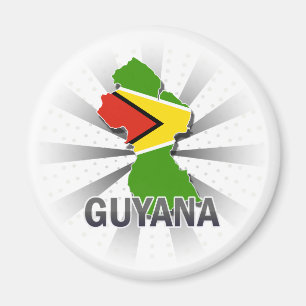 Aimant Carte 2,0 de drapeau de la Guyane