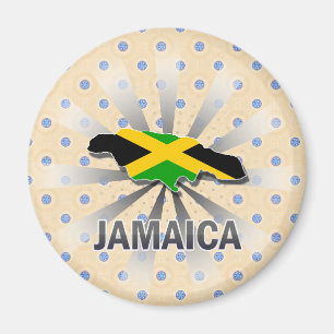 Aimant Carte 2,0 de drapeau de la Jamaïque