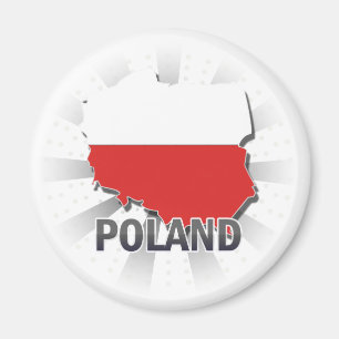 Aimant Carte 2,0 de drapeau de la Pologne