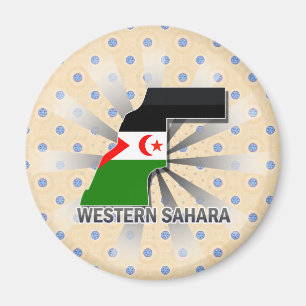 Aimant Carte 2,0 de drapeau de la Sahara occidental