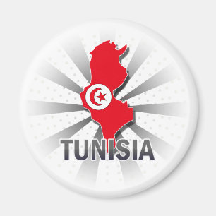 Aimant Carte 2,0 de drapeau de la Tunisie
