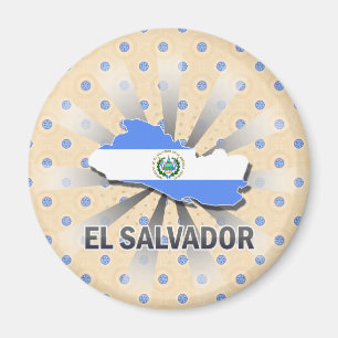 Aimant Carte 2,0 de drapeau du Salvador