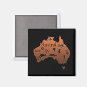 Aimant carte aborigène australienne avec symboles (Recto/Verso)