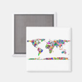 Aimant Carte Abstraite du monde coloré 2 (Recto/Verso)