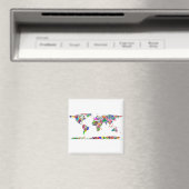 Aimant Carte Abstraite du monde coloré 2 (In Situ (Lave-vaisselle))