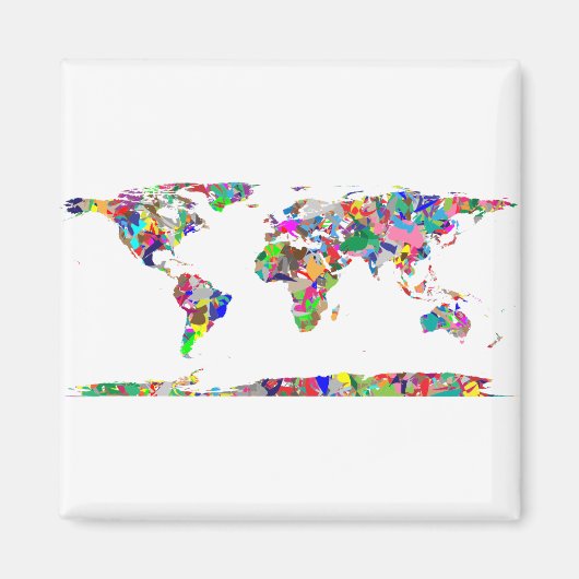 Aimant Carte Abstraite du monde coloré 2 (Devant)
