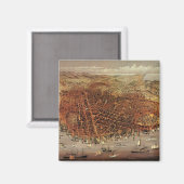 Aimant Carte aérienne antique de San Francisco, Californi (Recto/Verso)