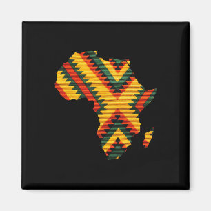 Aimant Carte Africaine Kente Art Motif Hommes Femmes Blac
