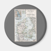 Aimant Carte ancienne du Danemark, Danmark en danois, 190 (Devant)