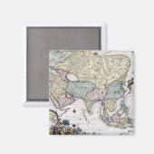 Aimant Carte antique de l'Asie | 1696 (Recto/Verso)