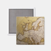 Aimant Carte antique de l'Europe. Vieux monde. (Recto/Verso)