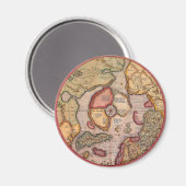 Aimant Carte antique du pôle Nord par Mercator (Recto/Verso)
