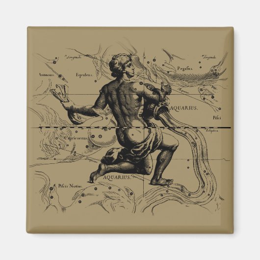 Aimant Carte Aquarius Constellation par Hevelius (Devant)
