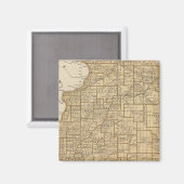 Aimant Carte Atlas de l'Illinois (Recto/Verso)