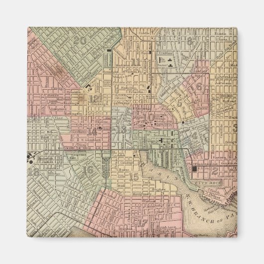 Aimant Carte Baltimore par Mitchell (Devant)