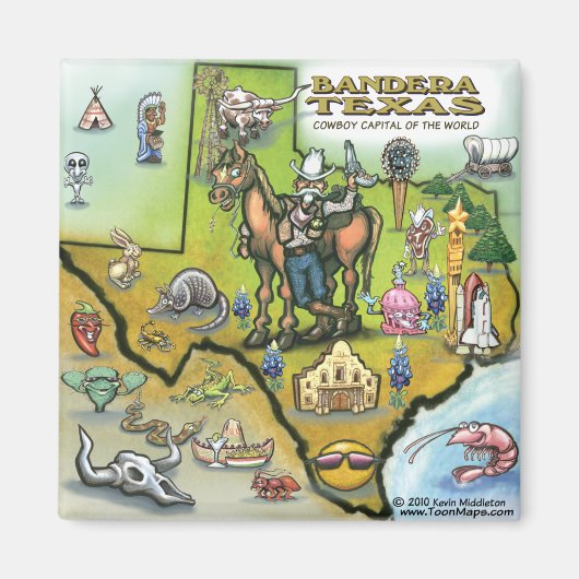 Aimant Carte Bandera TEXAS (Devant)