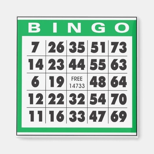 Aimant Carte Bingo (Devant)