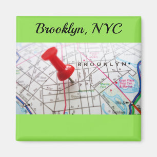 Aimant Carte Brooklyn New York Pushpin