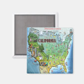 Aimant Carte California USA (Recto/Verso)