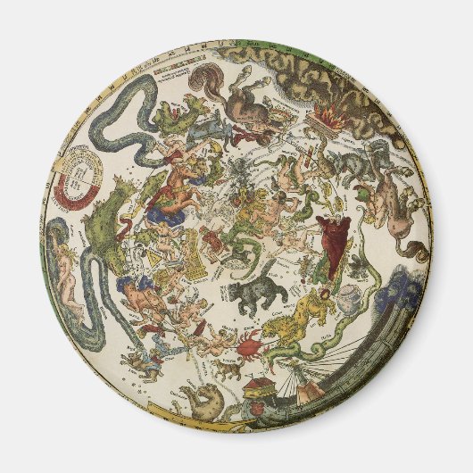 Aimant Carte céleste de Peter Apian, Astronomie vintage (Devant)