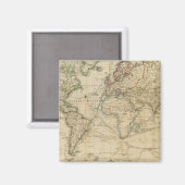 Aimant Carte couleur main du monde (Recto/Verso)
